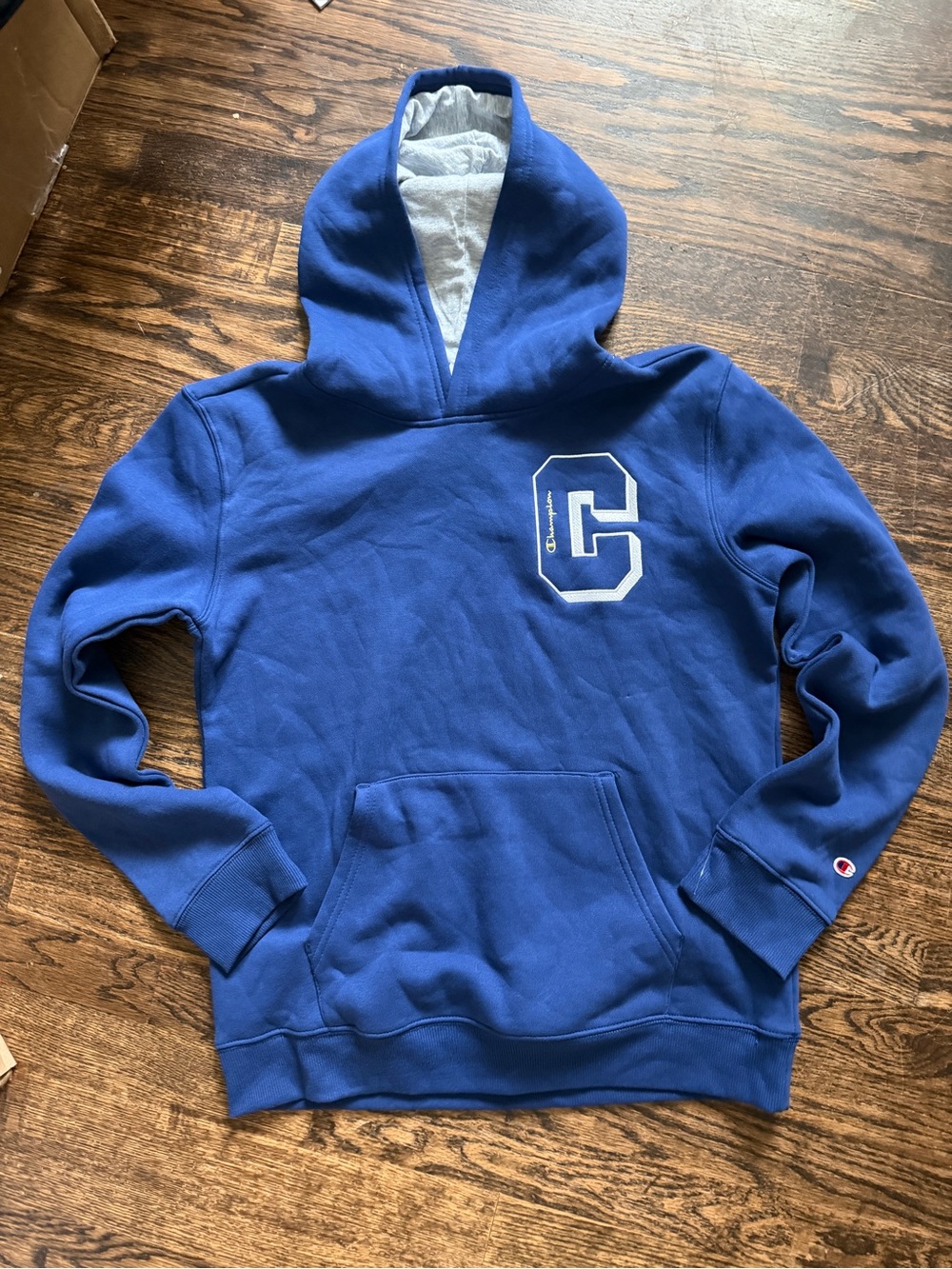 Champion Boys Blue Pullover Hoodie with Crest C